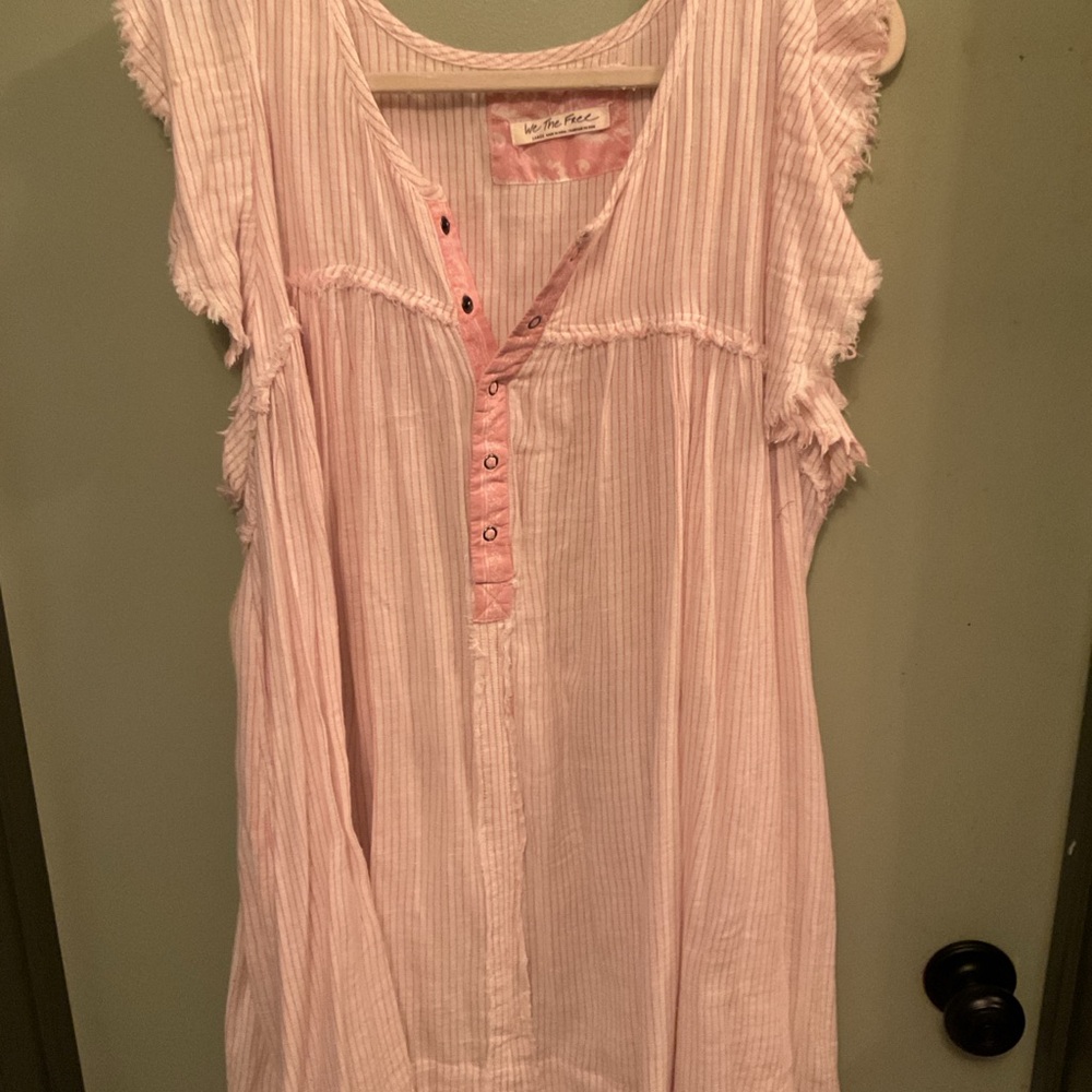 Free People Pink Striped Sleeveless Top New without tags Size L